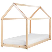 Letto a casetta per bambini in legno di pino chiaro UE misura singola 90 x 200 cm con telaio a doghe letto per bambini piccoli