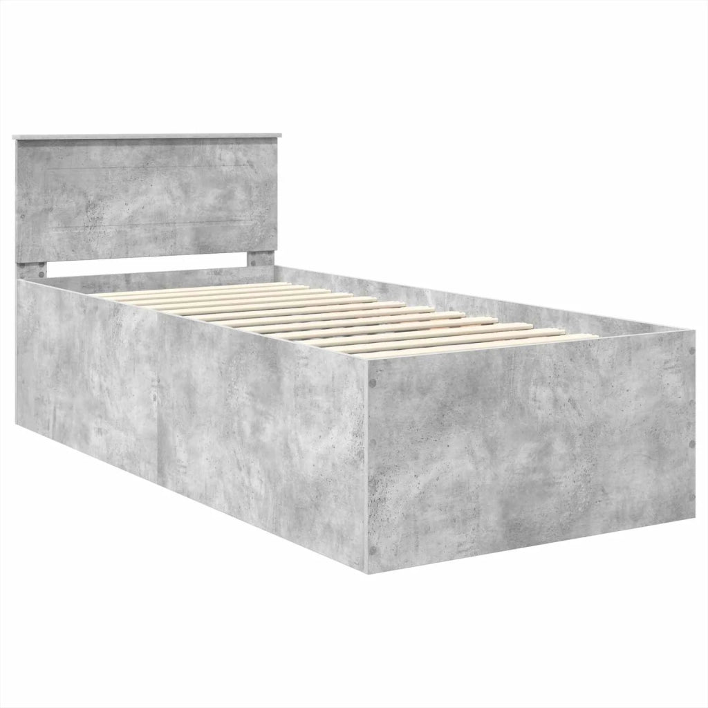 Struttura del letto con testiera Grigio cemento 75 x 190 cm 3408630