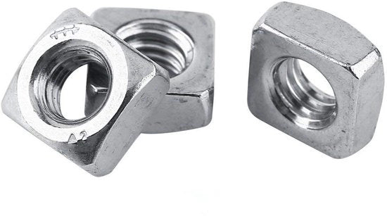 Viti a Quadrato 100 Pezzi - M3 DIN 557 - Acciaio Inox 304 - Argento - Resistenti ai Colpi - Facili da Utilizzare - Viti