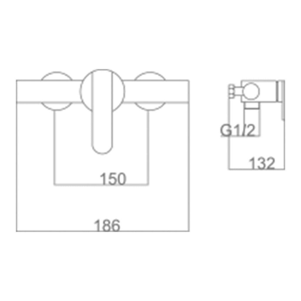 IMEX Miscelatore doccia in ottone e zama con finitura PVD oro spazzolato tubo flessibile metallico 180 cm cartuccia ceramica Ø35 mm supporto in ABS maniglia rotonda per doccetta - Modello Imex-BDR