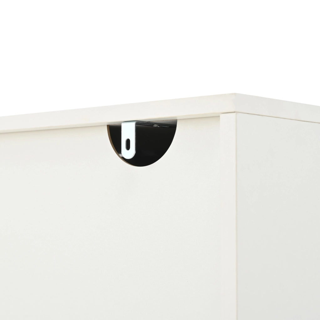 Mobile TV 180x40x45 cm con ante a forma di nuvola in truciolato bianco