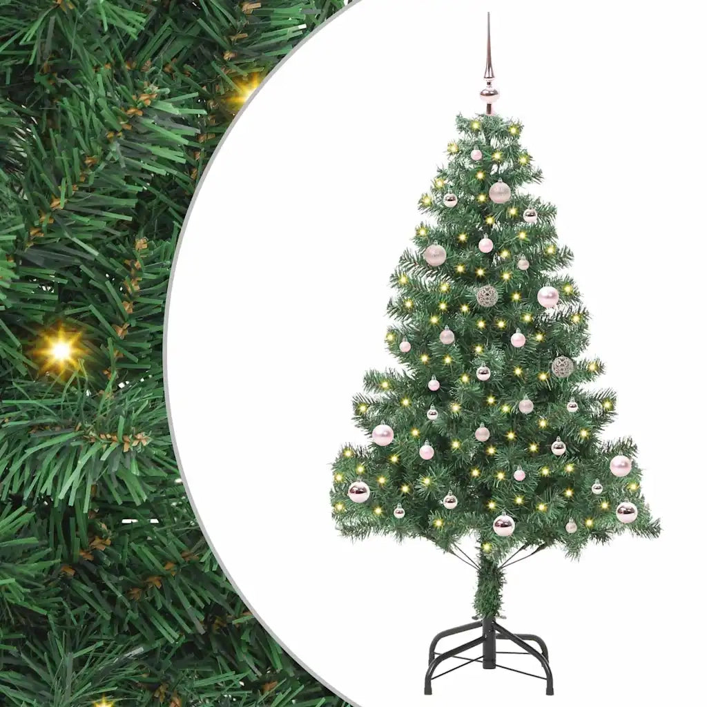 Albero di Natale | Decorazioni natalizie con 150 LED con supporto Verde 150 cm PVC