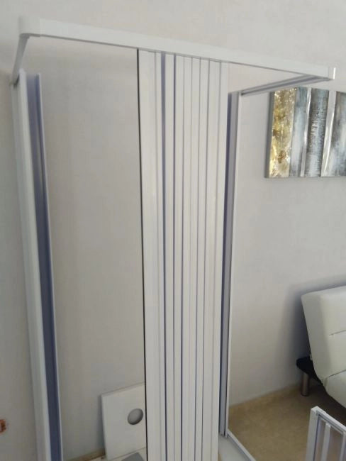 Box doccia in PVC 3 lati apertura bilaterale con doppia chiusura ad angolo - Misura: 90 x 90 x 90 x h185