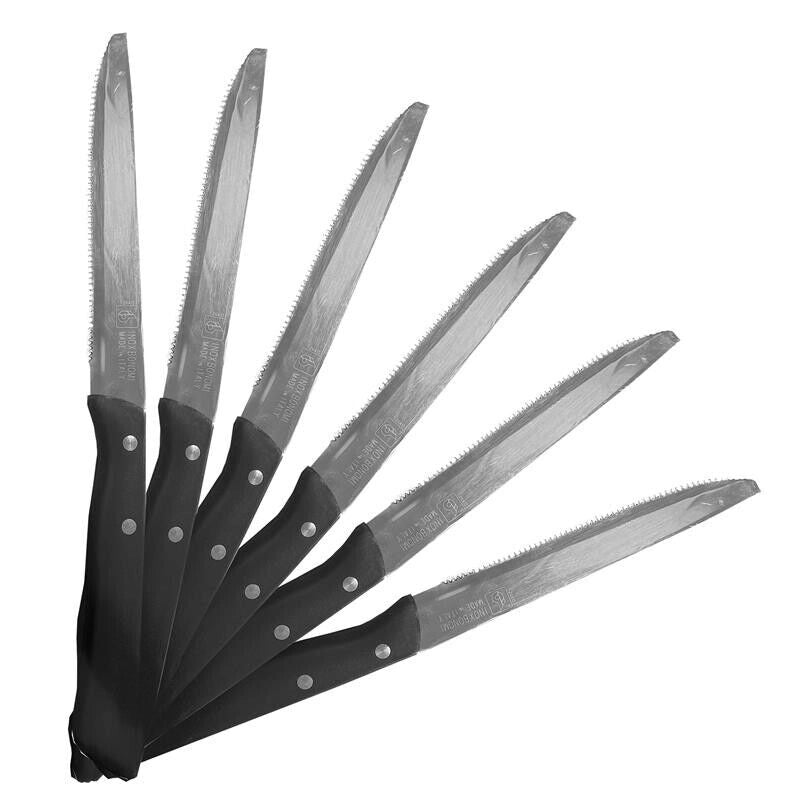 MAURY'S SET DA 6 COLTELLI PER PIZZA IN ACCIAIO INOX DI COLORE NERO