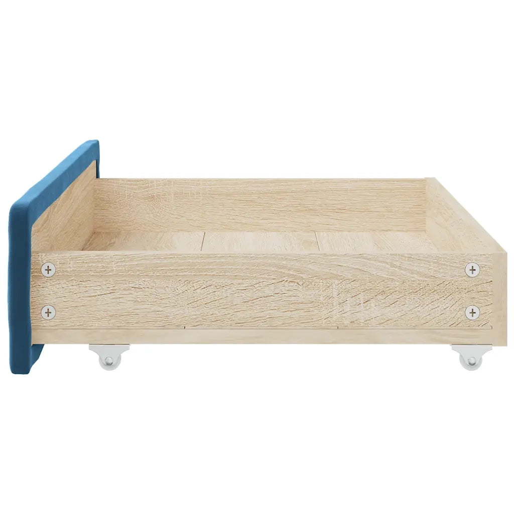 Cassetti da Letto 2 pz Blu in Legno Multistrato e Velluto CFW6794306