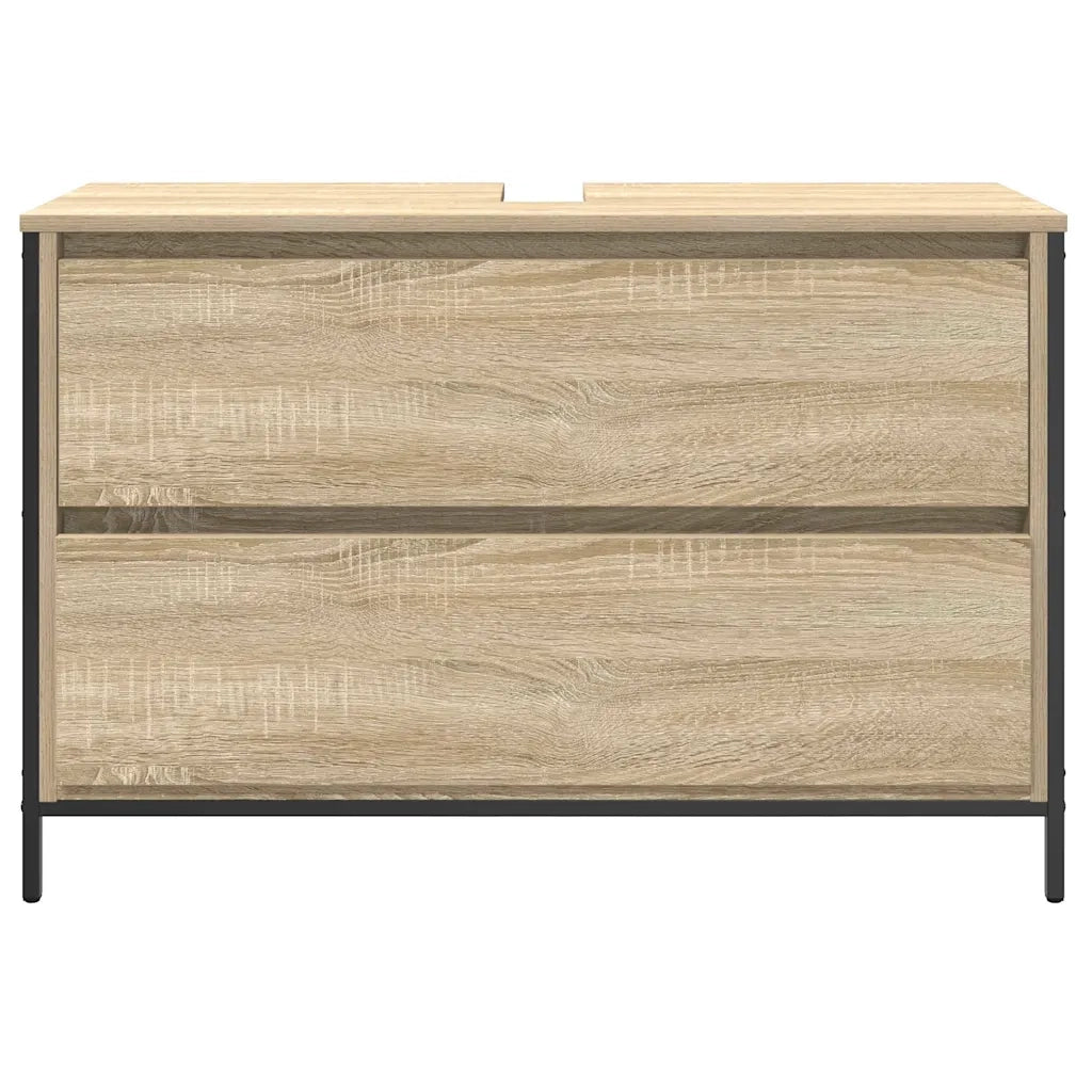 Mobile Lavabo da Bagno-Armadietto da bagno con Cassetti Rovere Sonoma 90x34,5x60 cm
