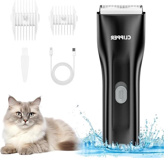 Hondentondeuse ricaricabile - Apparecchio per la rasatura dei cani silenzioso - IPX7 impermeabile - 2 lame - Per cani e gatti