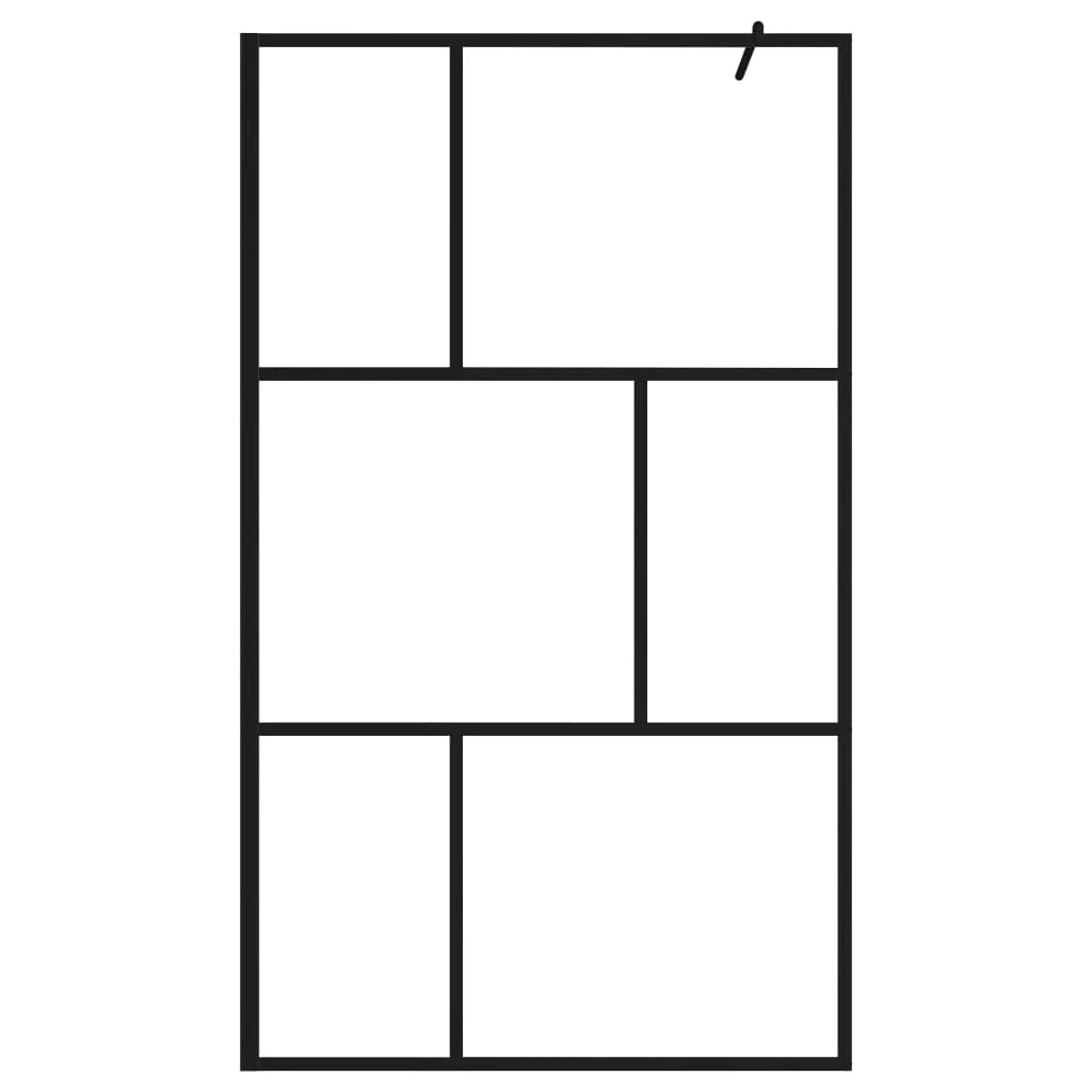 Box doccia walk-in parete doccia parete box doccia bagno arredamento interno vetro temperato 115 x 195 cm nero 02_0002139