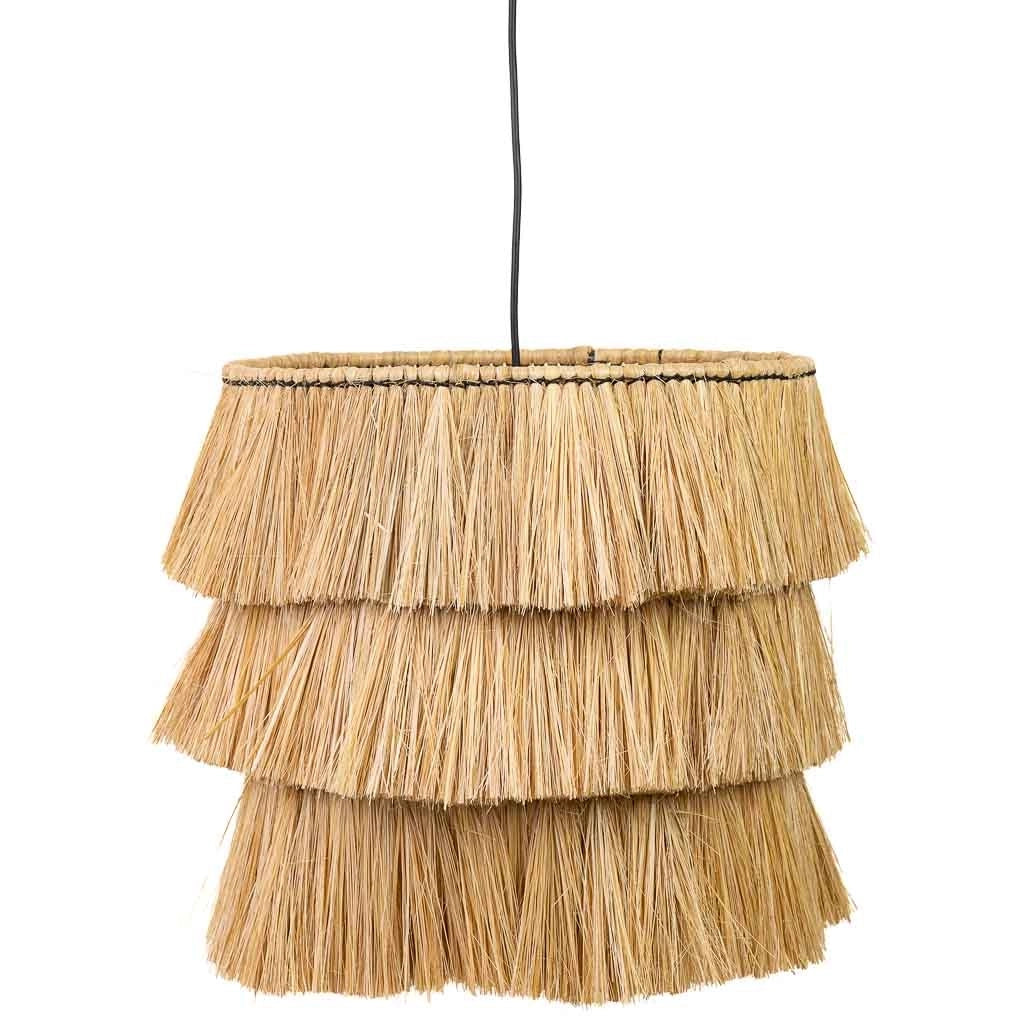 Plafoniera in fibra naturale marrone 38x38x38h