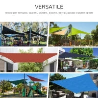 Vela Ombreggiante Rettangolare 4x6m, Tenda da Sole per Esterno in Poliestere Anti UV Traspirante Bianco Crema