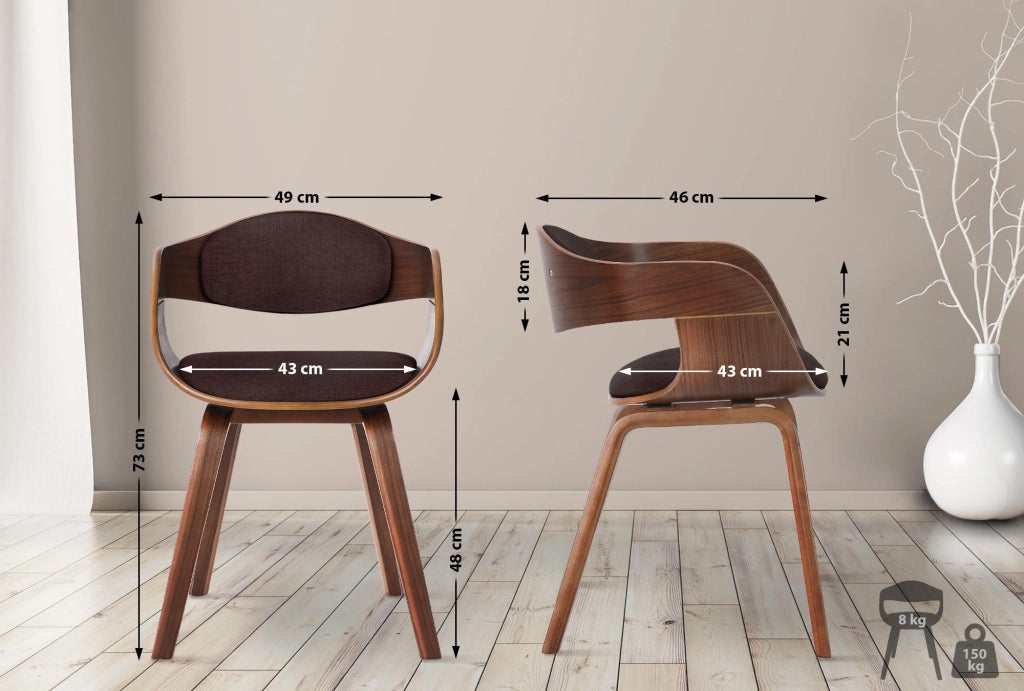 Sedia Kingston in Tessuto Noce/marrone