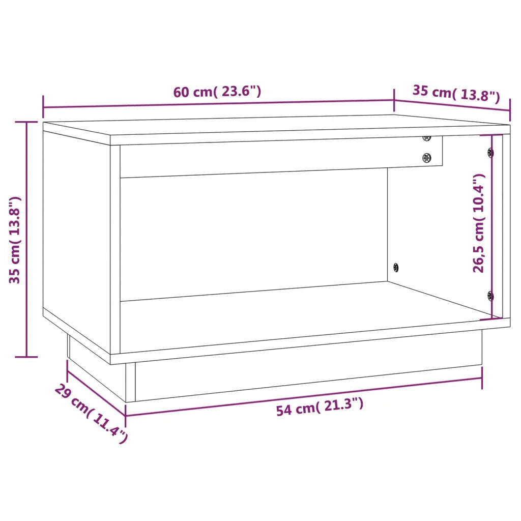 Mobile Porta TV Ambrato 60x35x35 cm in Legno Massello di Pino 813827