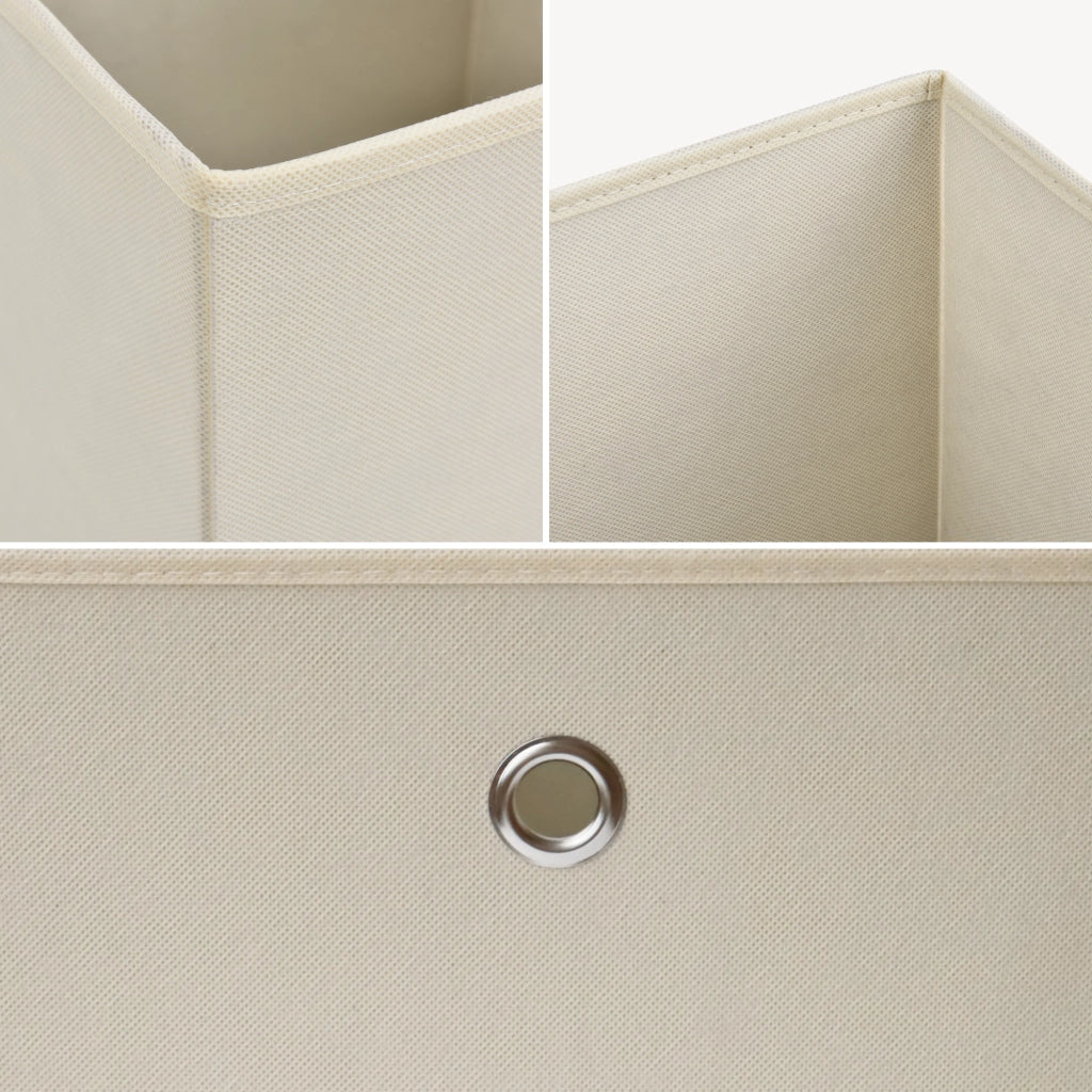 Set di 10 Scatole Pieghevoli Portaoggetti in Tessuto 28 x 30 x 30 cm - Beige [en.casa]