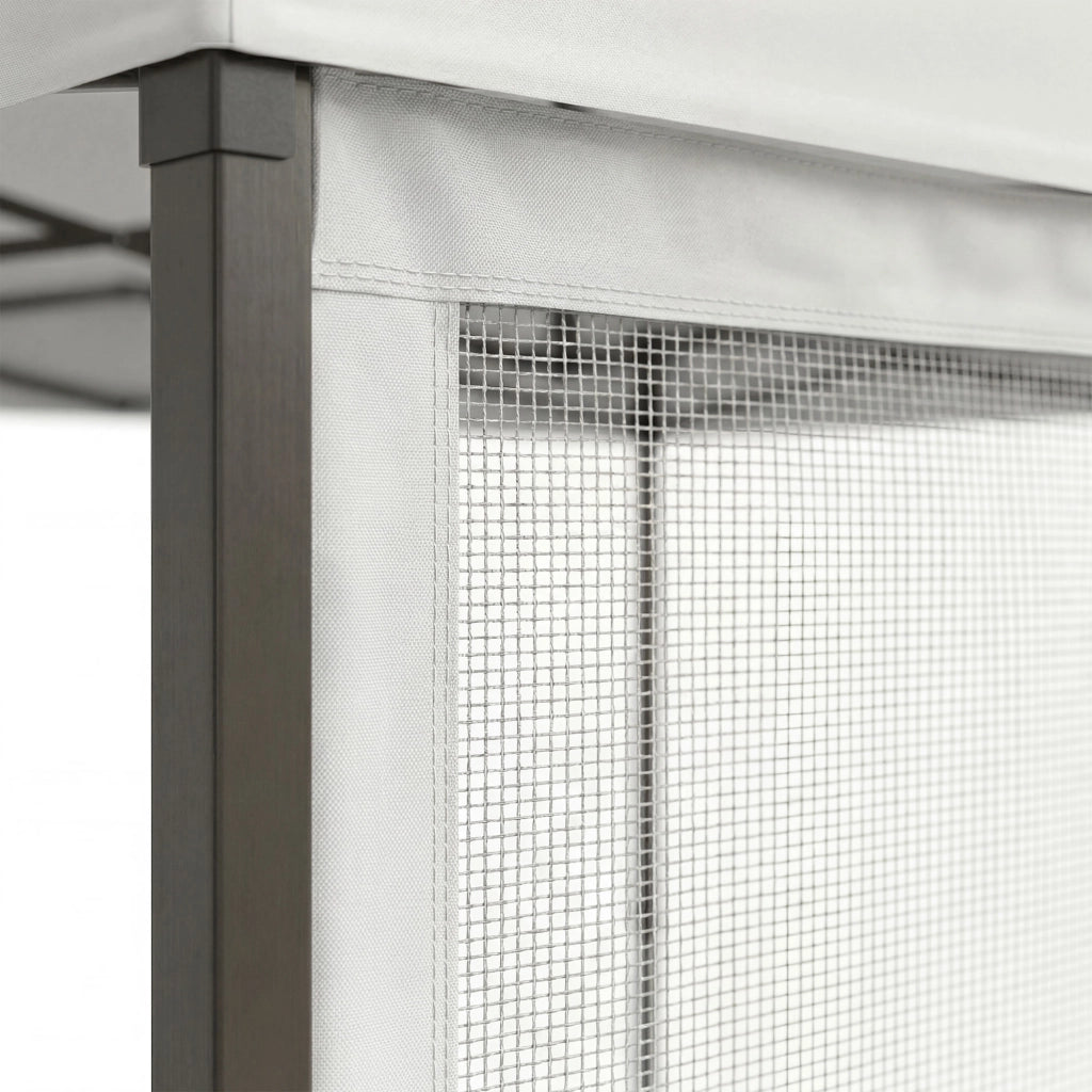 Set 4 teli zanzariera per gazebo da giardino 3x3 M kit di 4 zanzariere con velcro. 300X300X200H CM Nero