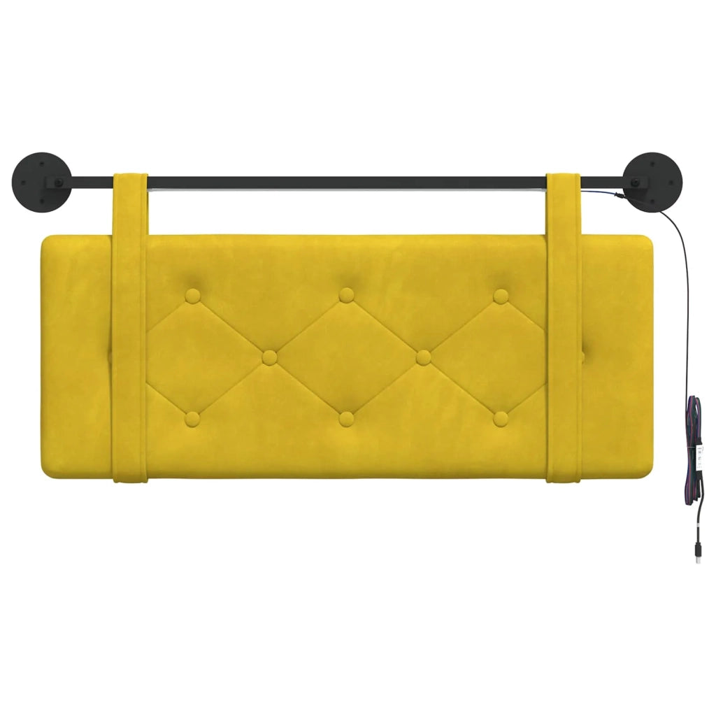 Testiera sospesa Con luce LED Giallo Velluto