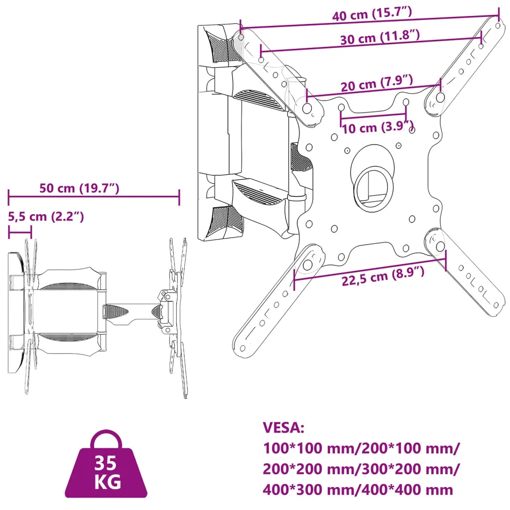 Supporto a Parete per Schermo 32"-55" Max VESA 400x400 mm 35kg CFW6484140