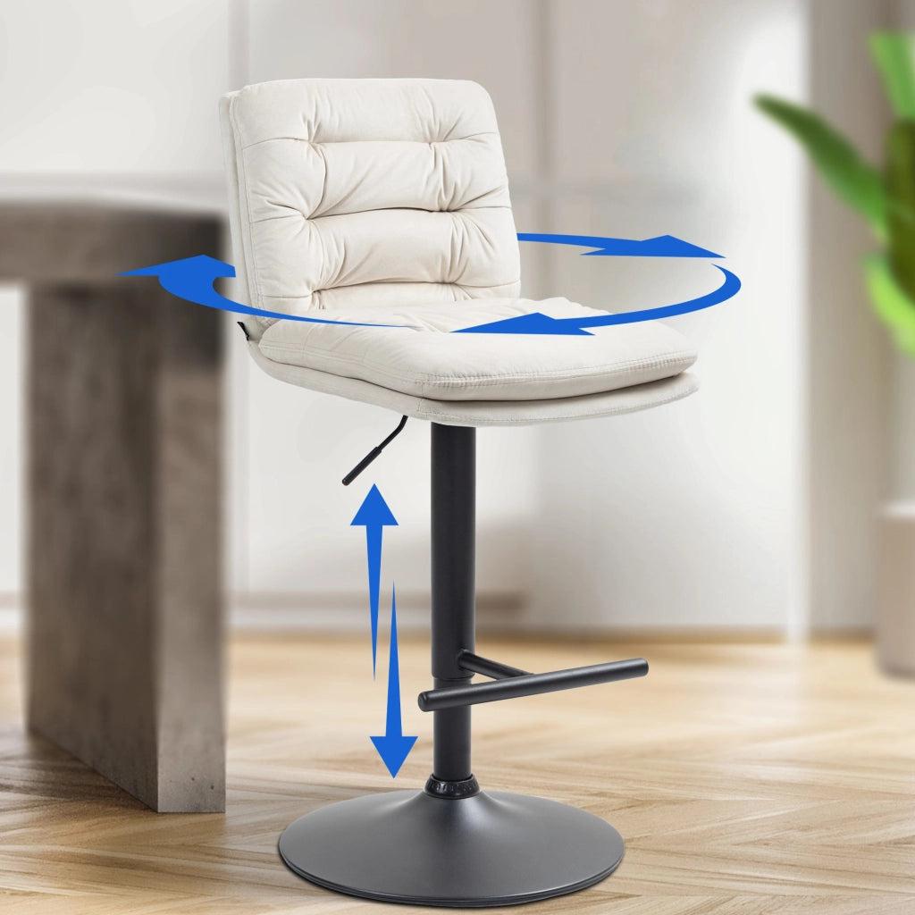 2er Set Barhocker Damar Samt schwarz