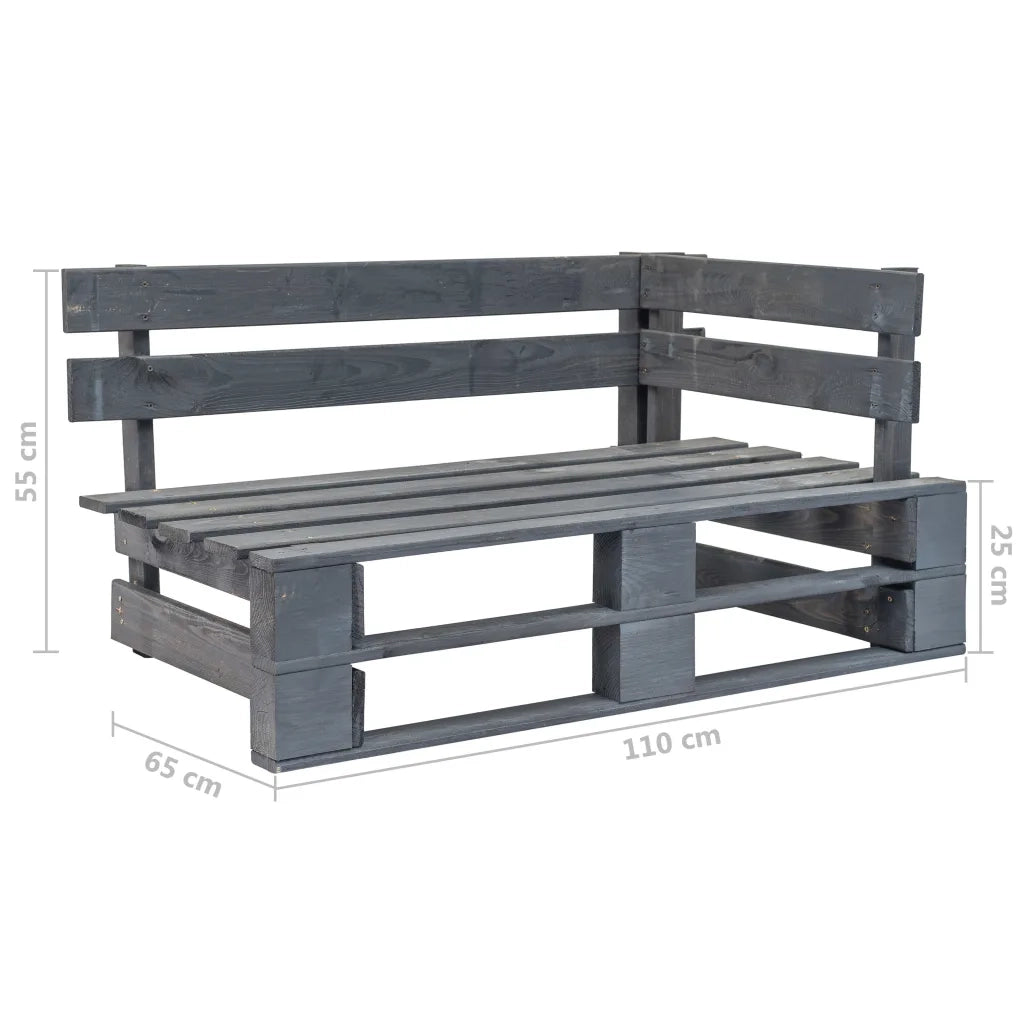 Divano 2 Posti su Pallet con Cuscini in Pino Impregnato Grigio cod mxl 42275