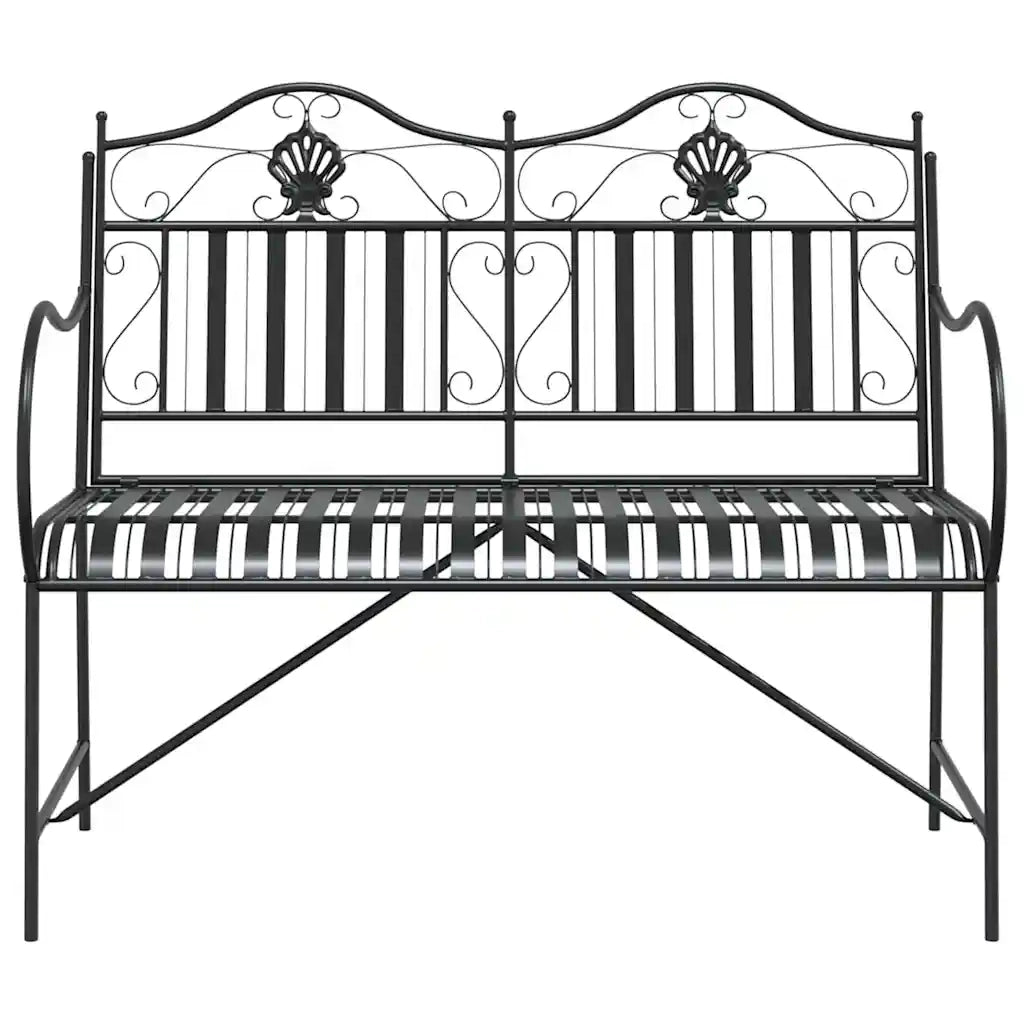 Panchina da Giardino | Panca da Giardino Nero 103,5 x 59 x 89 cm Acciaio