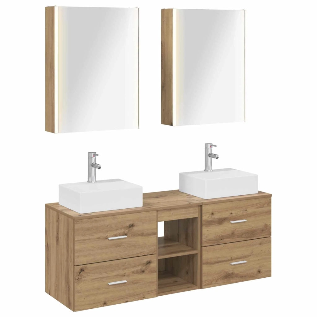 Set di mobili per il bagno 5 pcs Rovere Artigianale 3406814