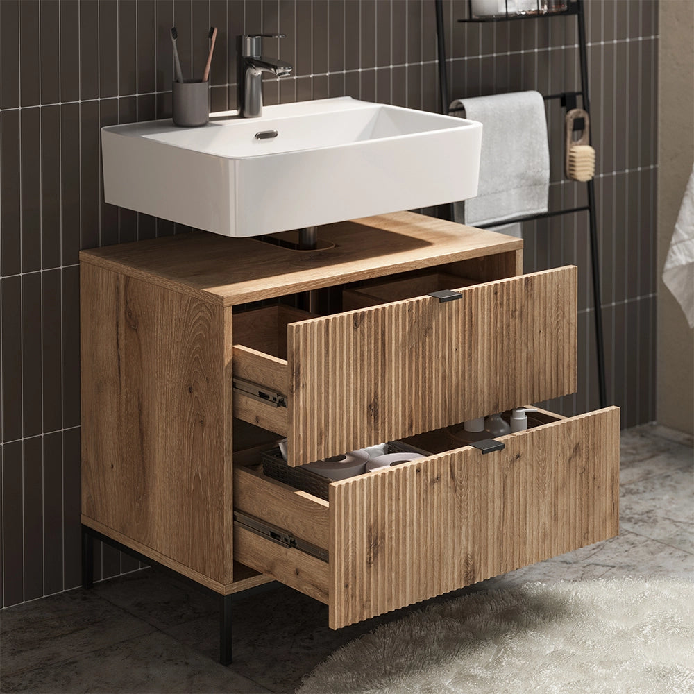 Vicco Set di mobili da bagno Quercia vichinga 2 parti
