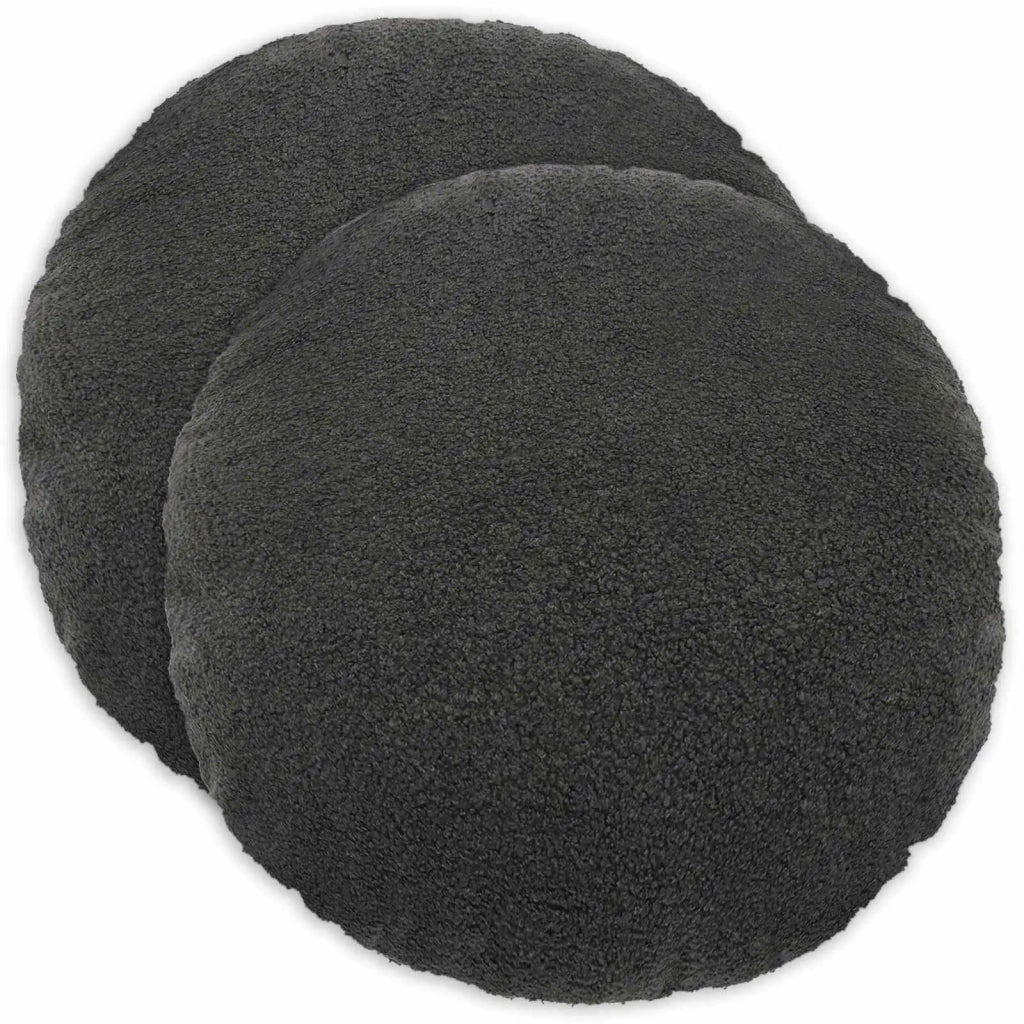 Federa 2 pcs HEERLEN Grigio Scuro Ø 50 cm Bouclé 922623