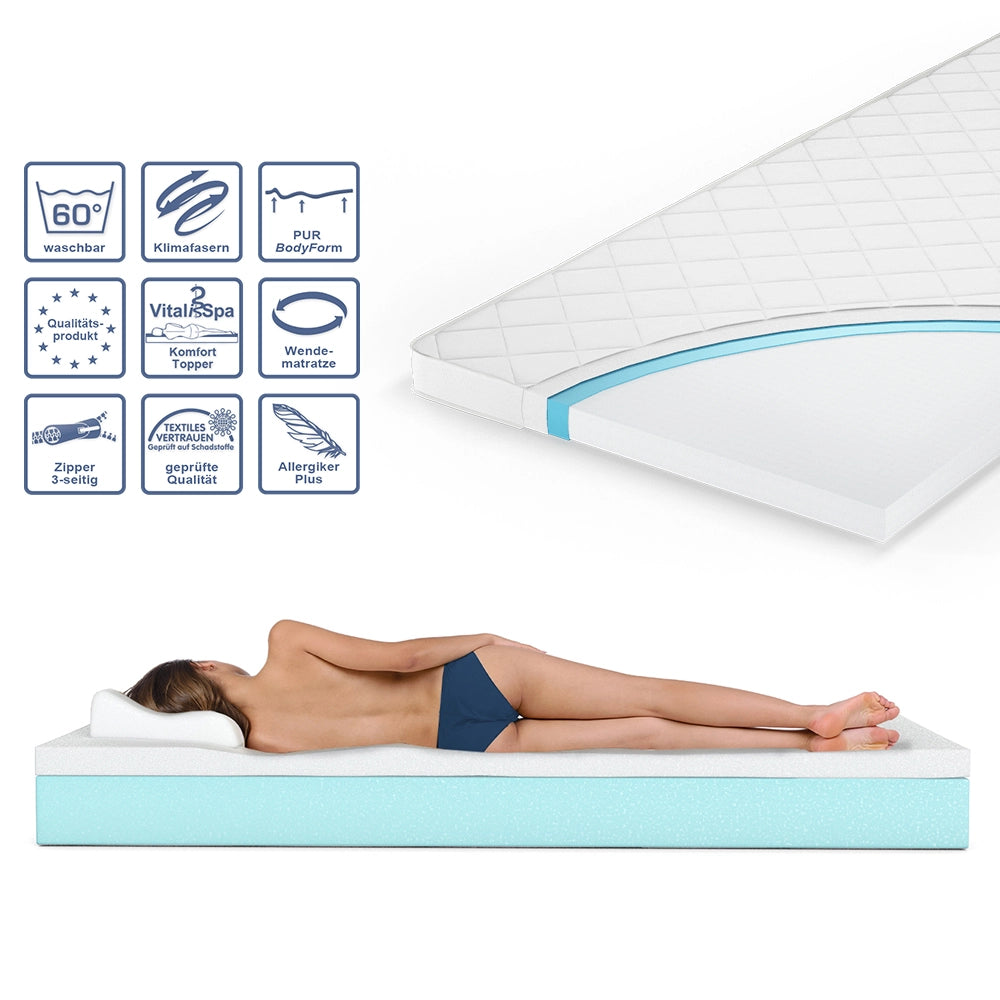 Vitalispa Сoprimaterasso Bianco 90 x 200 cm Pur 340 Topper