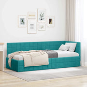 Cornice del letto ad angolo Turchese 80 cm x 200 cm Velluto 42016376