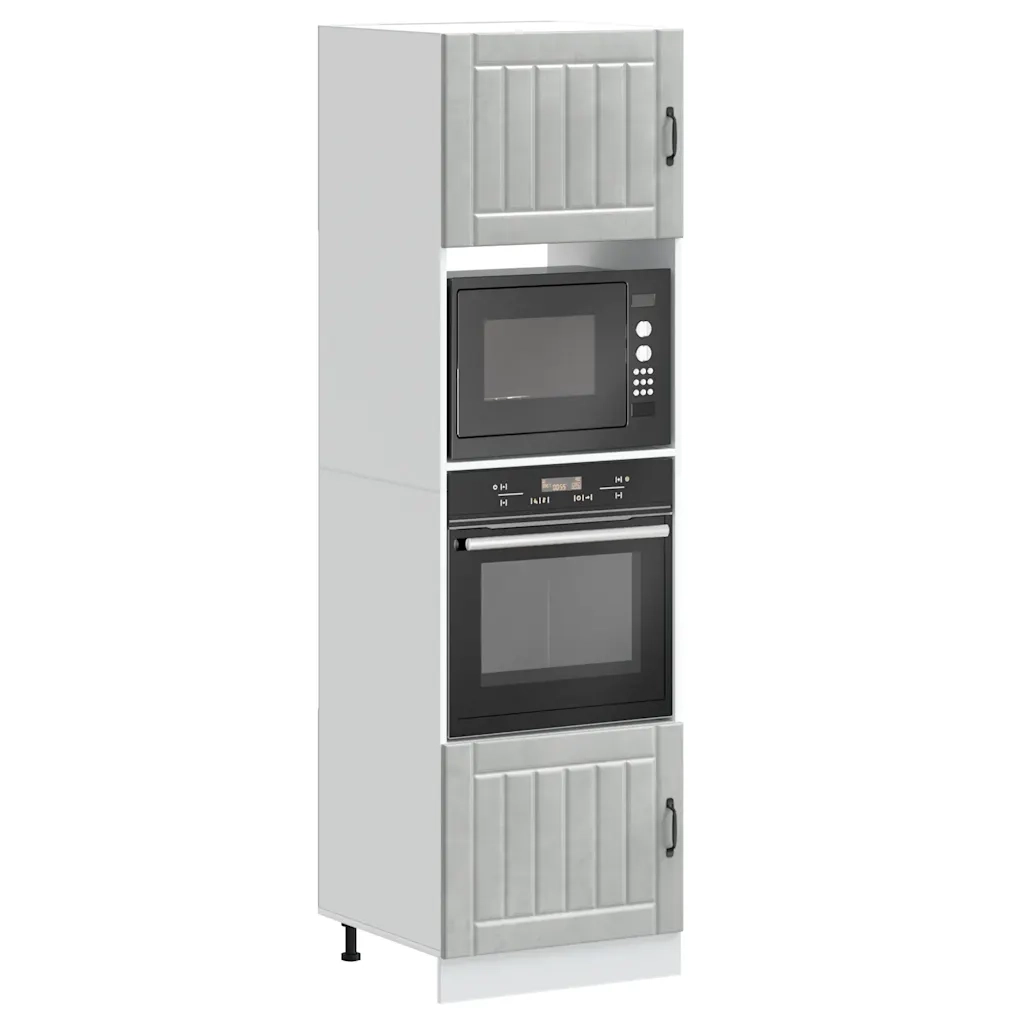Pensile da cucina | Armadi Forno 2 pz Lucca Grigio Cemento in Legno Multistrato