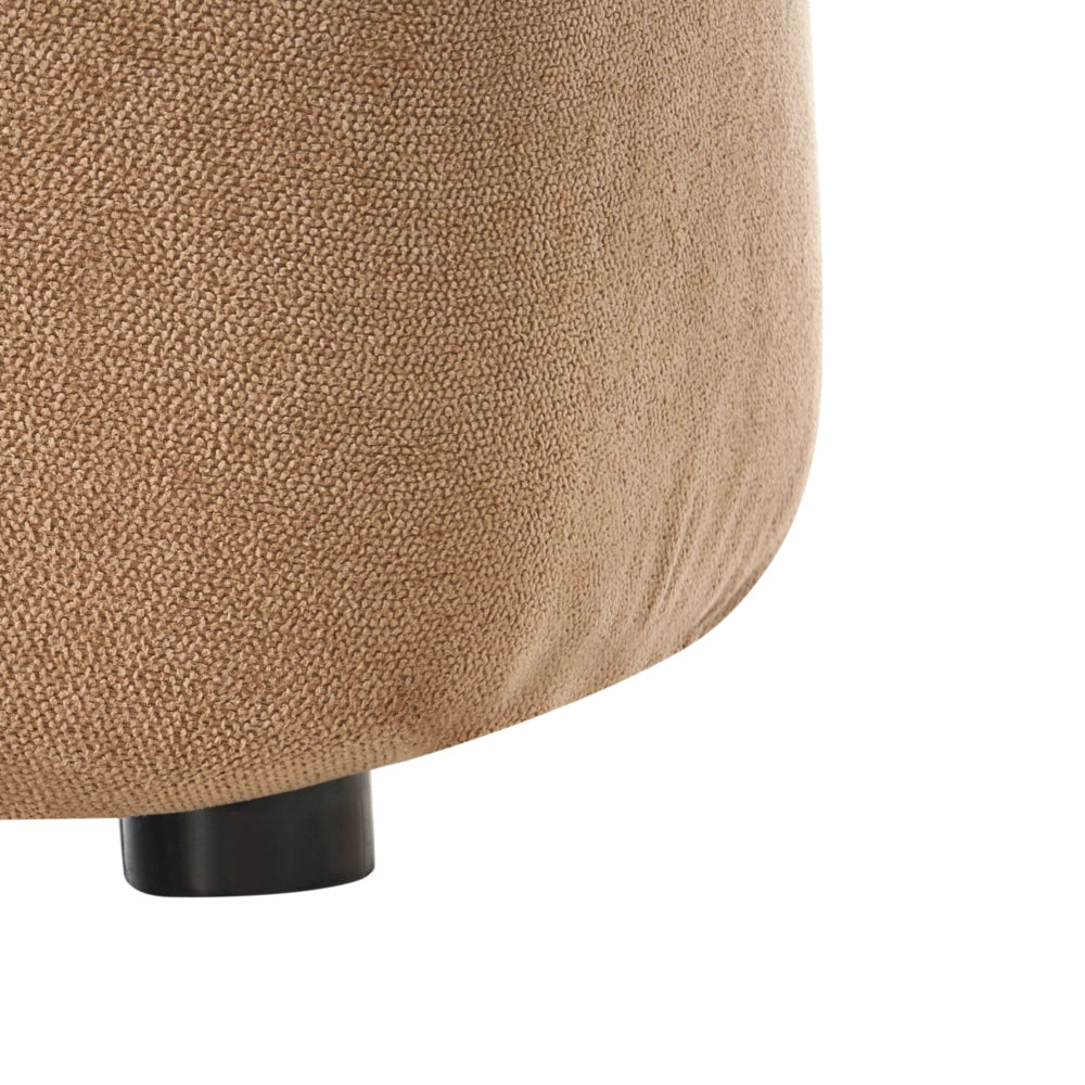 Pouf imbottito in tessuto per camera da letto e soggiorno 86 x 30 forma irregolare beige stile scandinavo