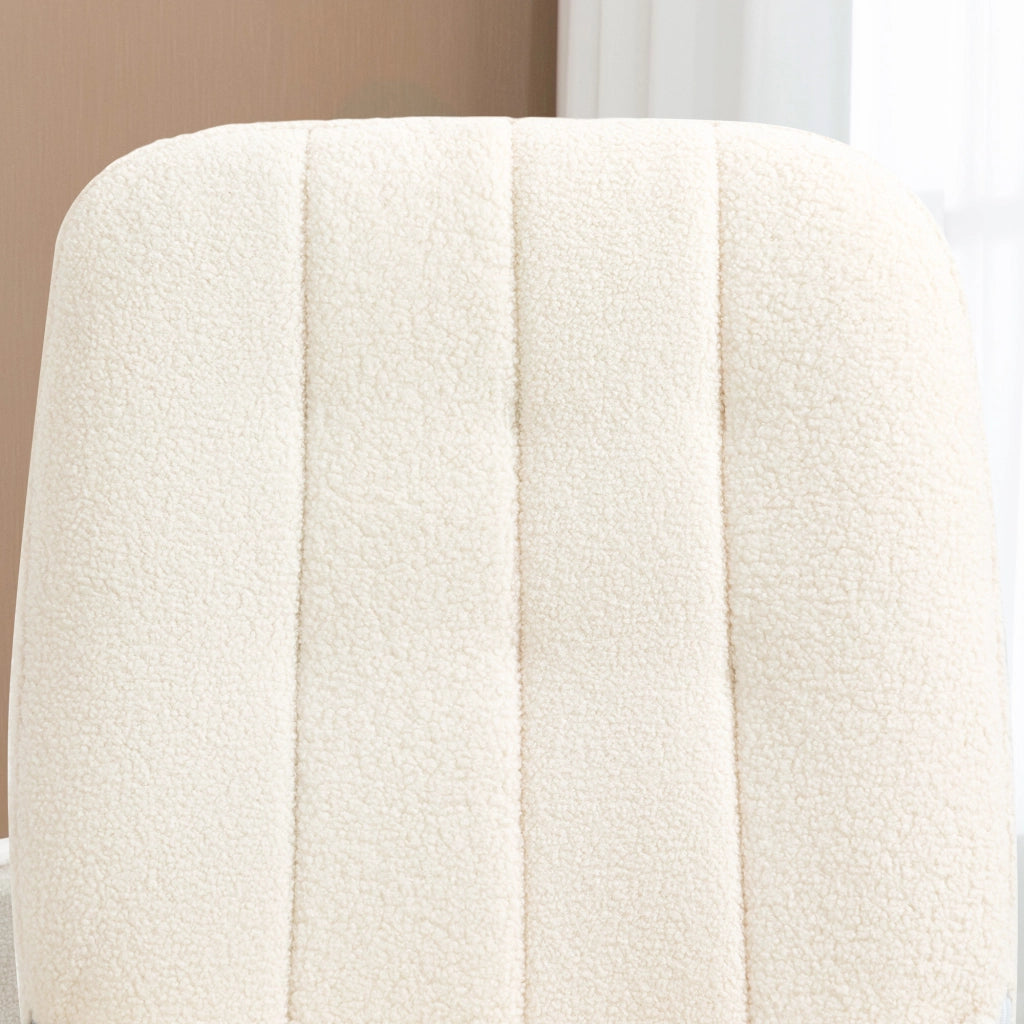 Poltrona a Dondolo con Vello Sherpa ¨C Zephmum ¨C 63x95x97 cm Natur+ Creme