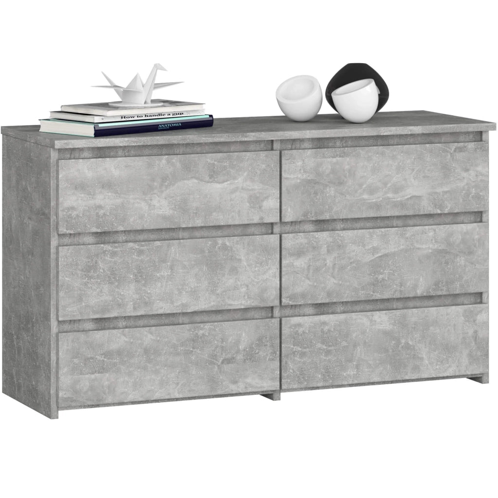 Cassettiera CL100 compatta AKORD Cemento 100 cm 6 cassetti 100x35x57 cm