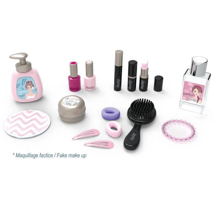 Smoby - My beauty studio - Toilette da tavolo con specchio inclinabile e rimovibile - 15 accessori per ciuccio - Prodotto in Francia