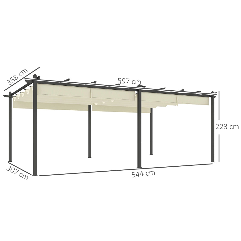 Pergola retrattile per giardino ¨C Minimal ¨C 350x600 cm alluminio beige