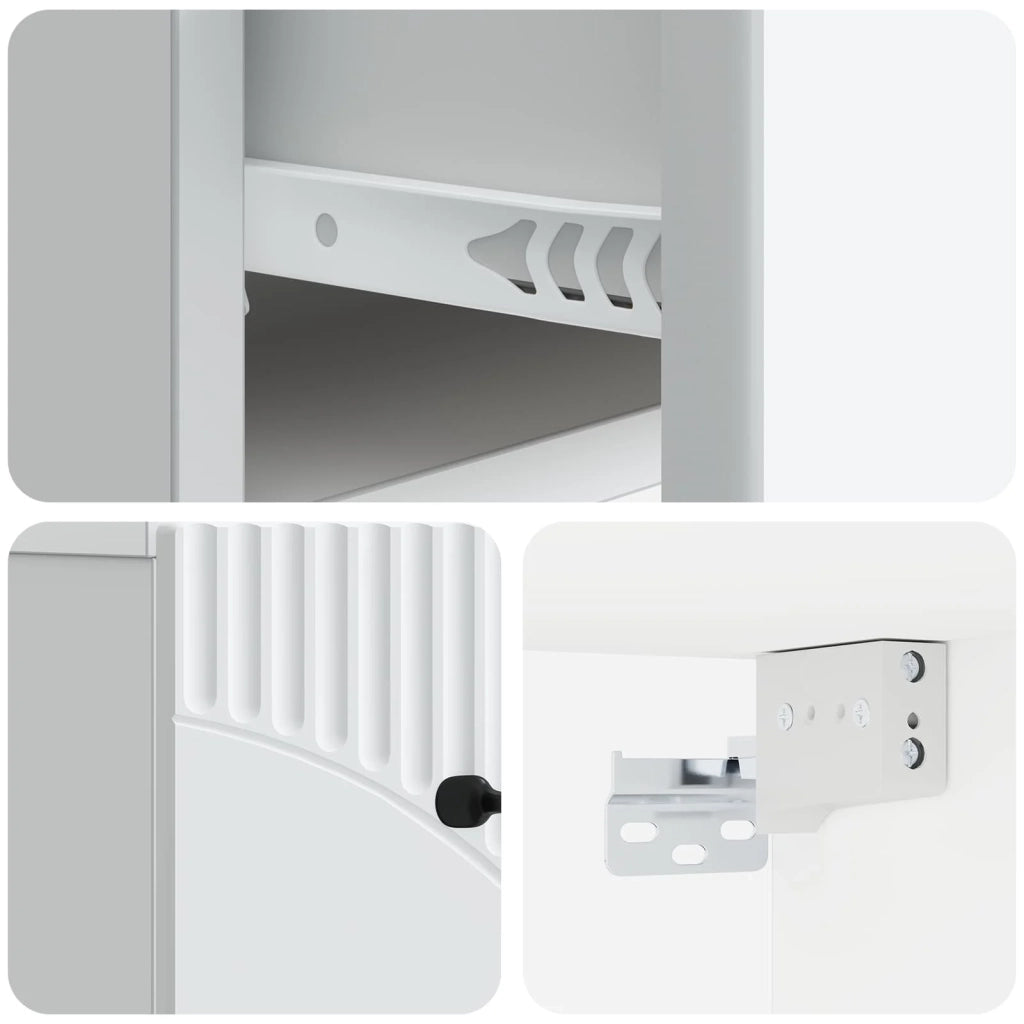 Mobiletto da notte a muro 2 pz Bianco 34,5 x 33 x 20 cm 898936