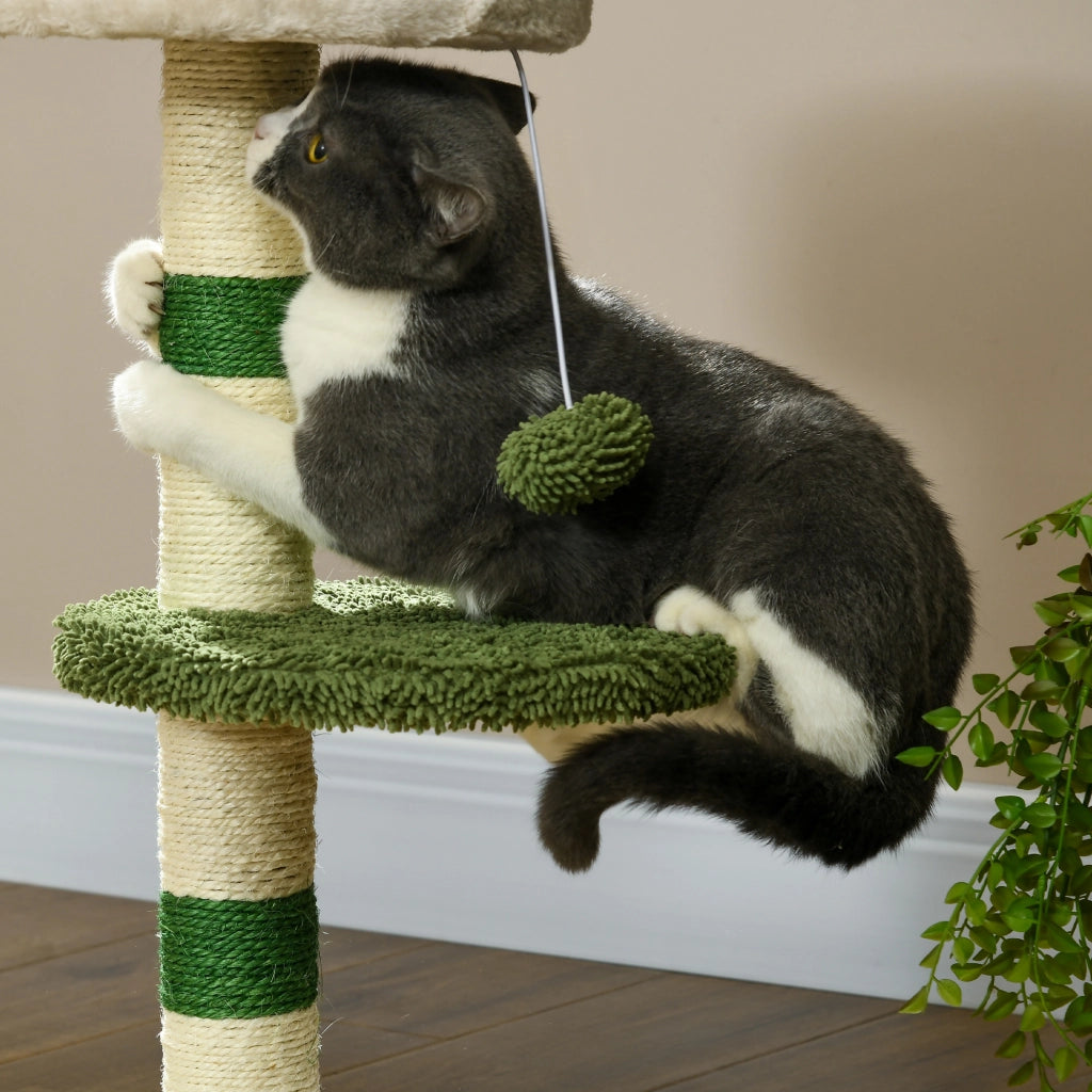 Lettino per Gatti con Tiragraffi Sisal ¨C Zephmum ¨C Verde e Bianco