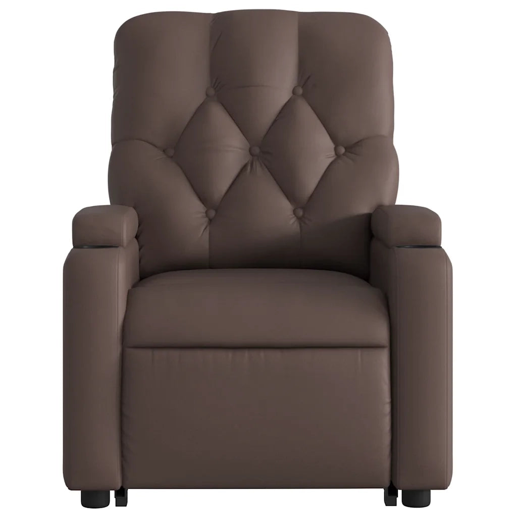Poltrona Alzapersona Reclinabile Marrone in Similpelle 3204774