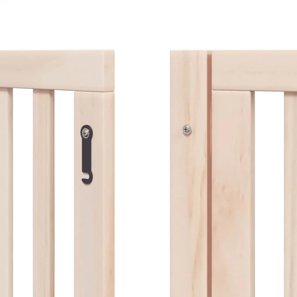 Cancelletto di sicurezza per animali domestici porta pieghevole 12 pannelli legno di pioppo marrone 02_0023163
