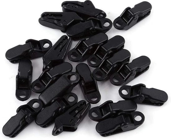 20 pezzi di clip per tenda da campeggio - Clip pesanti per vento impermeabili - Clip per tirare la tenda - Appoggio per abbigliamento per esterno - Kit da viaggio.