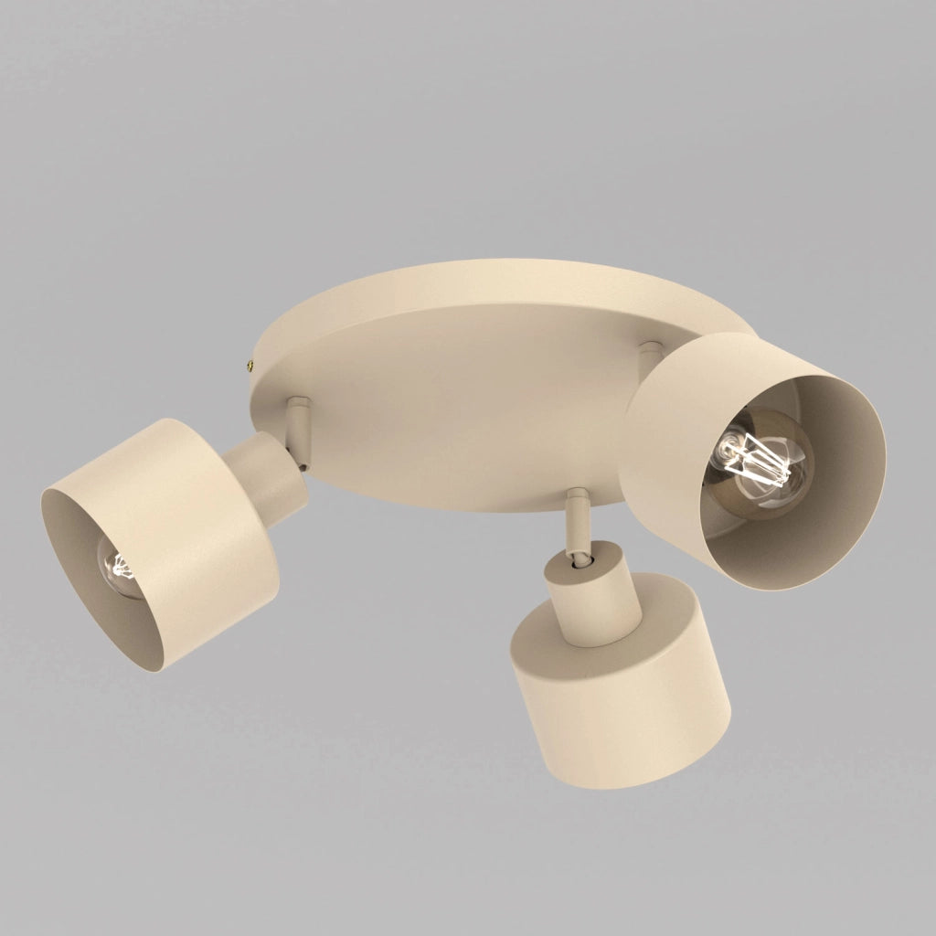 Lampada da soffitto Parkla 3xE27 beige cilindrica