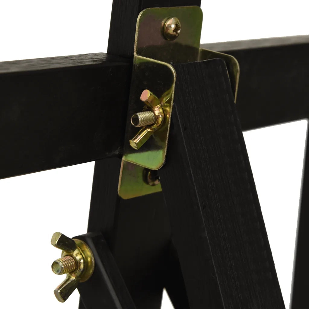 Cavalletto Nero 53,5x95x127 cm in Legno Massello di Pino