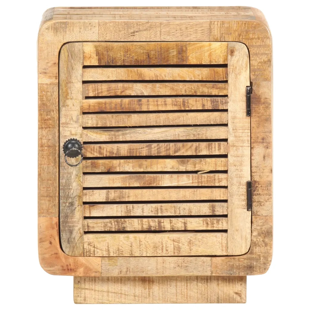Comodino | Armadio da Notte | Mobiletto da notte 40x30x50 cm in Legno Massello di Mango Grezzo