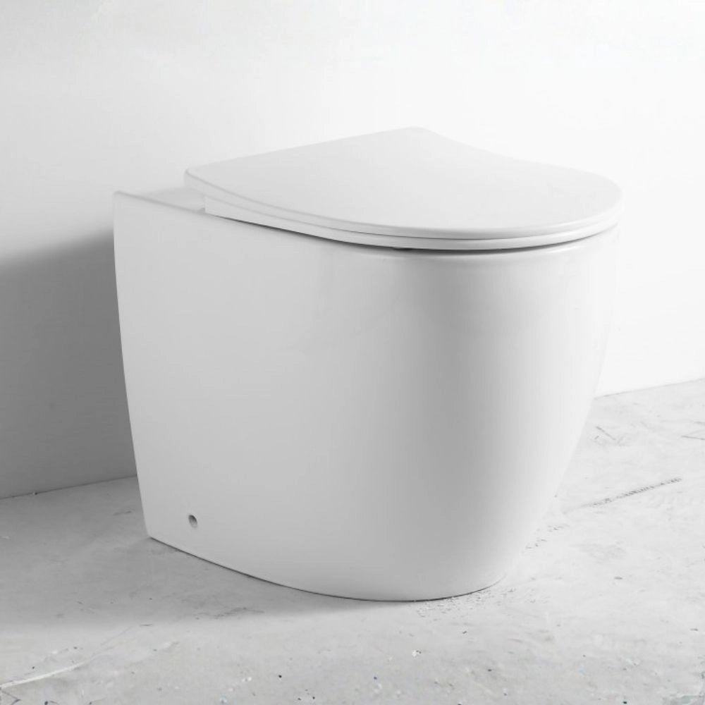 WC filo muro FT53A a pavimento in ceramica 52.5x37x41H cm. bianco
