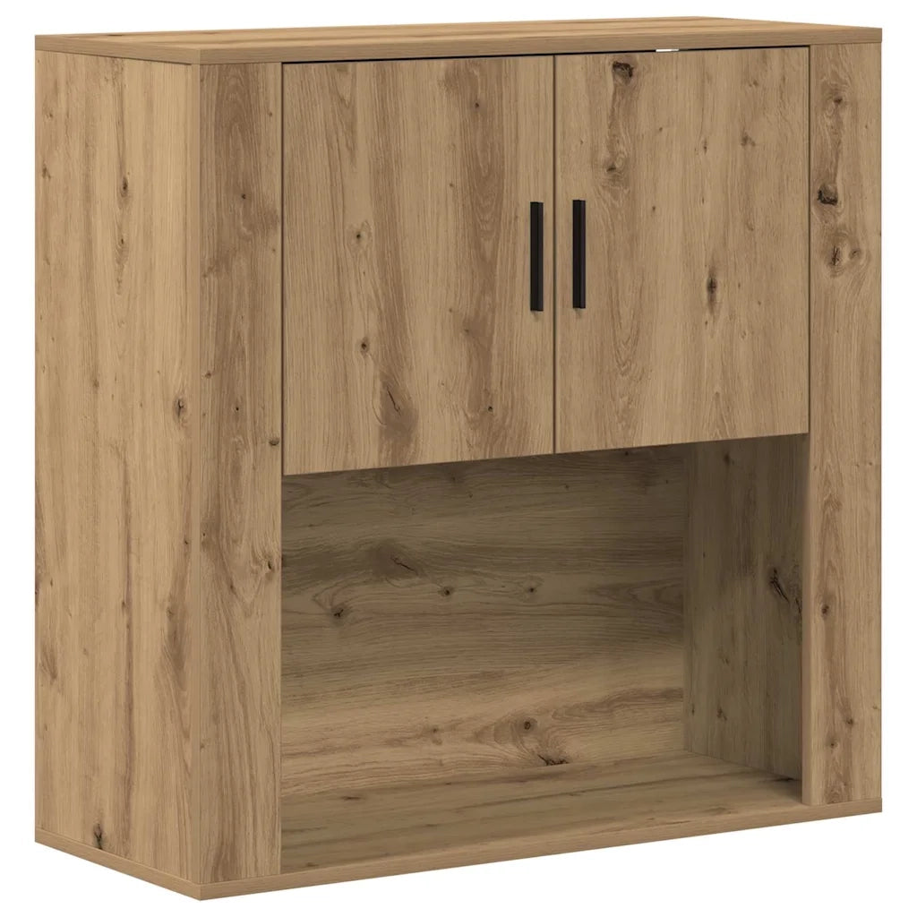 Armadietto a muro con porta rovere artigianale 80 x 33 x 80 cm 862115