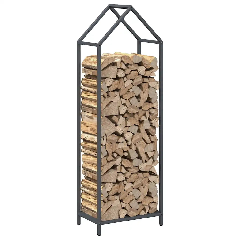 Rastrelliera per Legna da Ardere Antracite 40x25x120 cm 864301