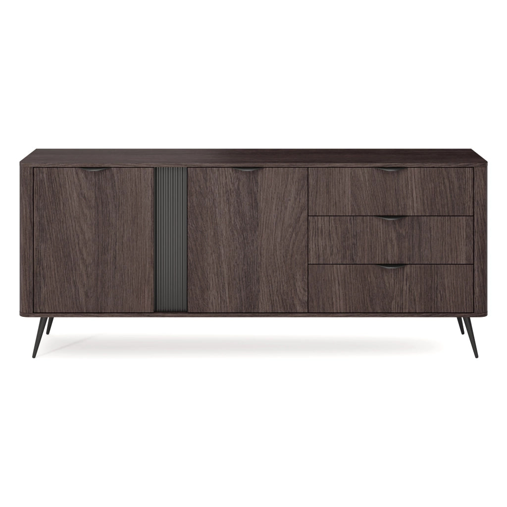 Madia Kabatiti, Credenza 3 Cassetti, 195x38x81h cm Marrone Noce