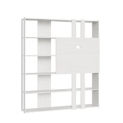 Libreria a giorno Kato L con pannello porta TV bianco frassino