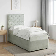 Letto box spring con materasso Grigio Chiaro 100 x 200 cm 3454553