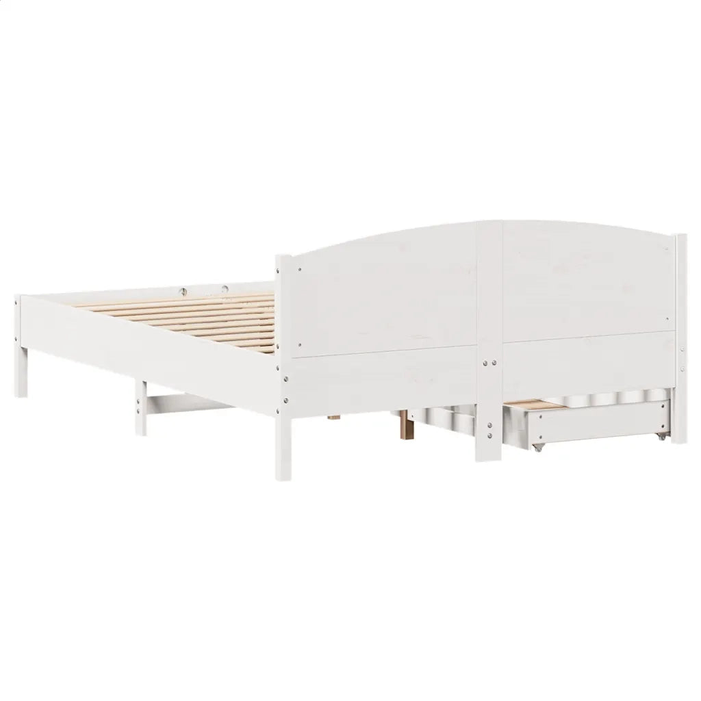 Letto senza Materasso Bianco 160x200 cm Legno Massello di Pino 3301822