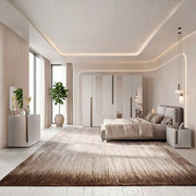 Camera da letto cashmere olmo biscotto armadio 6 ante con specchi e letto contenitore Loana